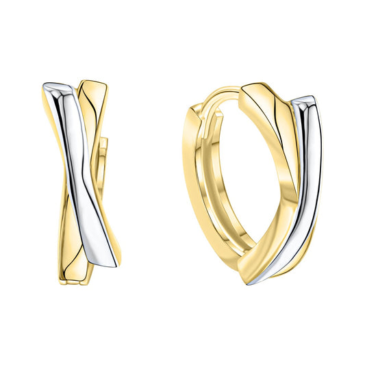 Hoop earrings 375/- yellow gold bicolor shine