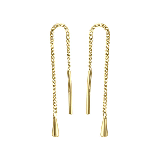 Pull-through earrings 333/- yellow gold shiny drops