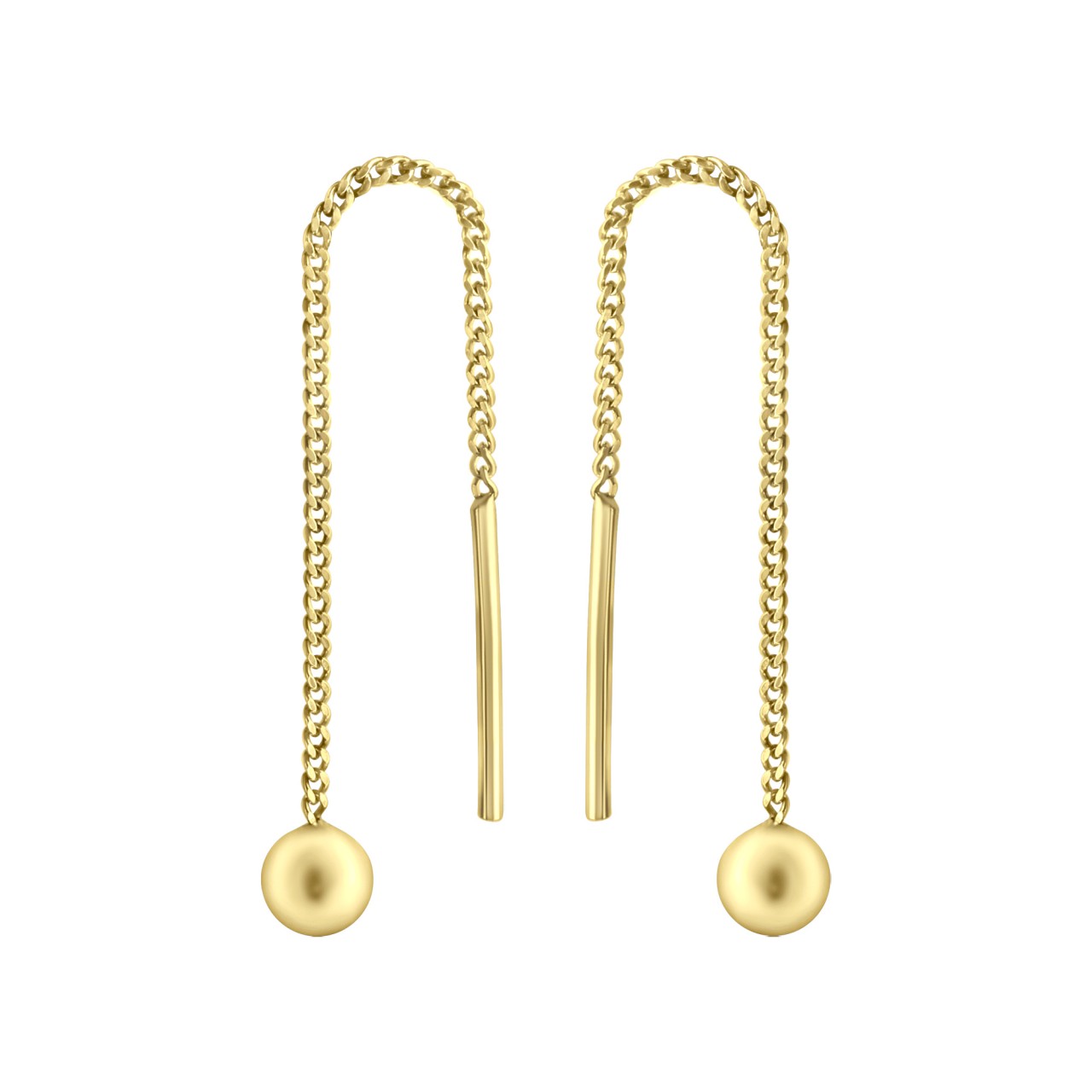 Pull-through earrings 333/- yellow gold shiny ball