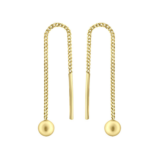 Pull-through earrings 333/- yellow gold shiny ball