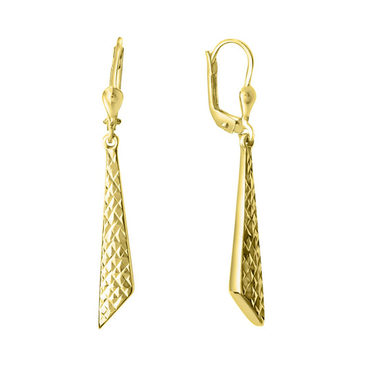 Earrings 375/- yellow gold diamond-coated