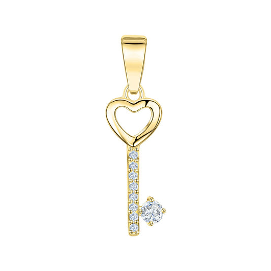 Pendant 375/- yellow gold bicolor zirconia