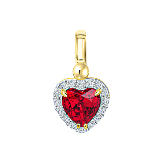 Pendant 375/- yellow gold bicolor zirconia