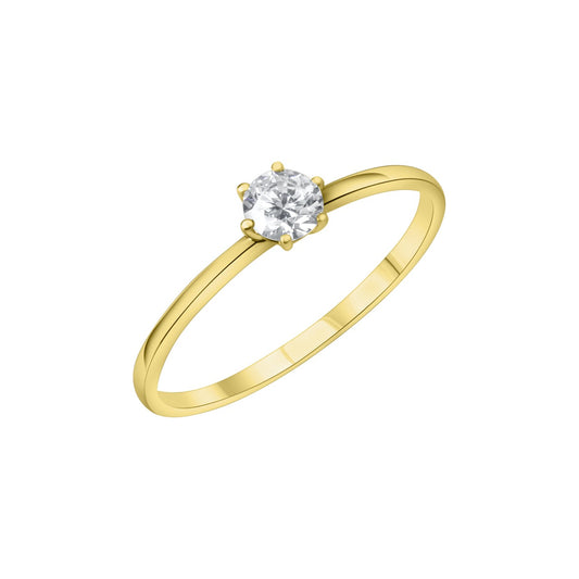 Ring 375/- yellow gold zirconia