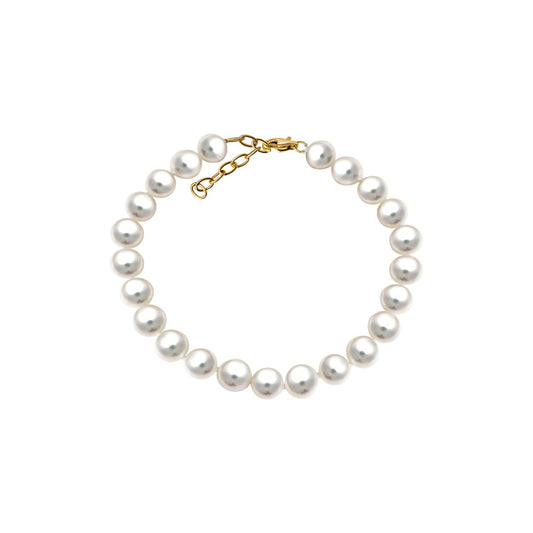 Bracelet 585/- yellow gold freshwater cultured pearl 6.5-7mm