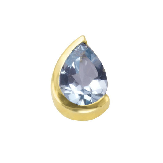 Pendant 585/- yellow gold shiny blue topaz