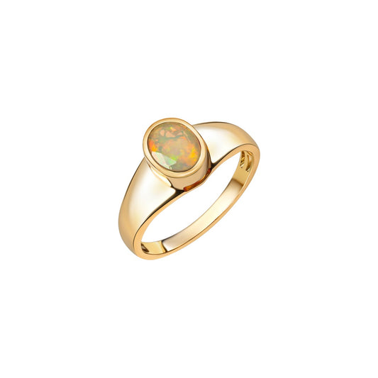 Ring 585/- Gelbgold glanz oval Opal