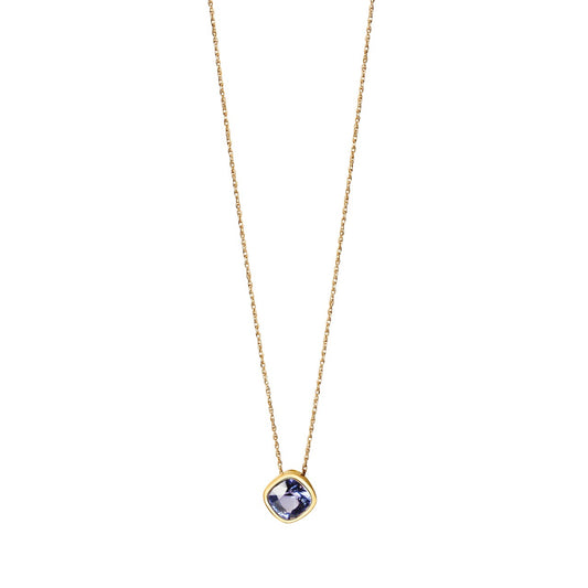 585/- yellow gold shiny tanzanite