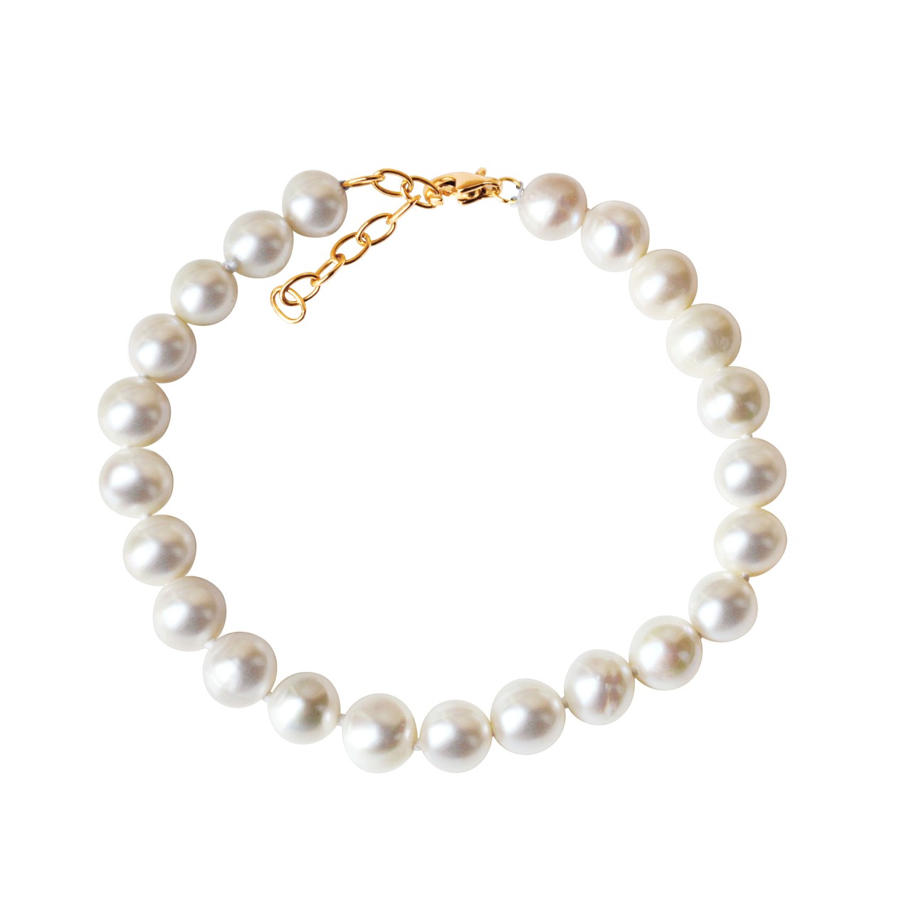 Bracelet 585/- yellow gold freshwater cultured pearl 7.5-8 mm