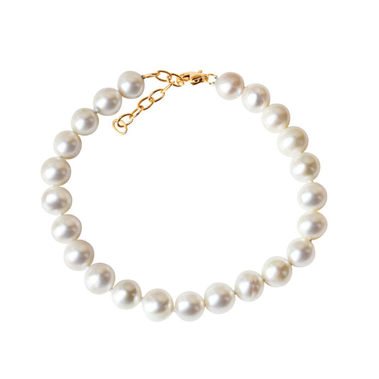 Bracelet 585/- yellow gold freshwater cultured pearl 7.5-8 mm