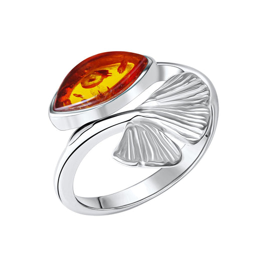 925/- Sterling silver rhodium plated amber