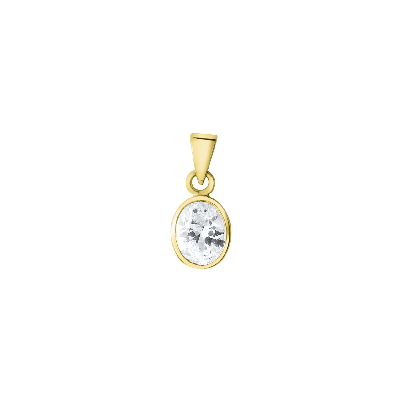 Pendant 375/- yellow gold zirconia