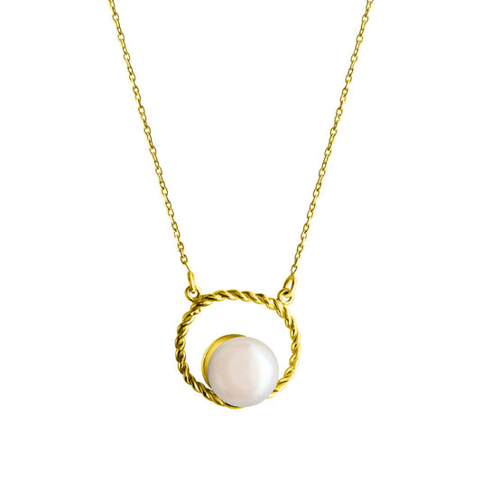 Necklace 375/- yellow gold freshwater pearl