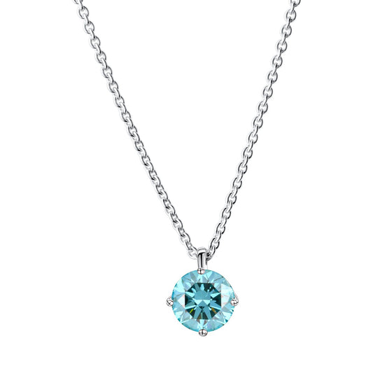 Necklace 375/- yellow gold white rhodium plated blue topaz