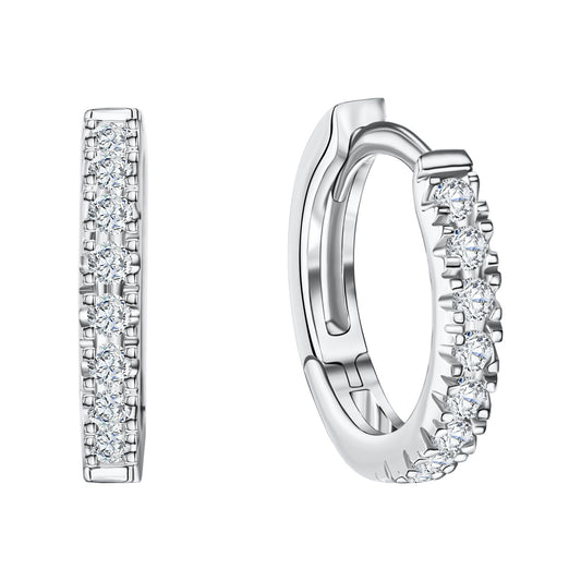 Folding hoop earrings 375/- white gold zirconia