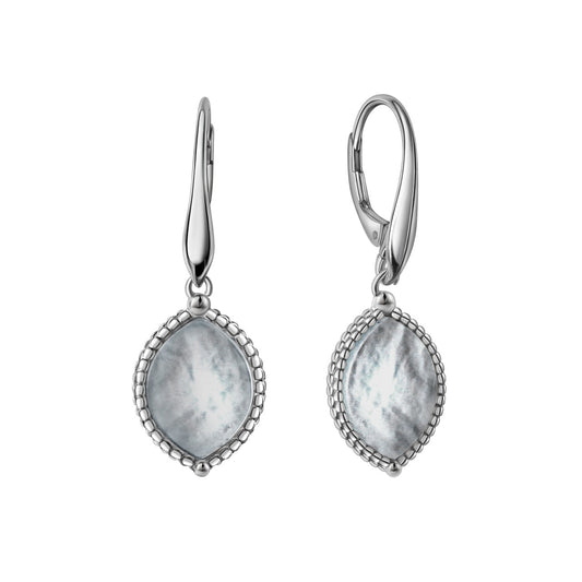 925/- Sterling silver rhodium plated mother of pearl