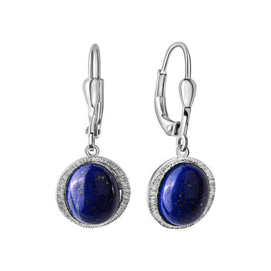 Ohrhänger 925/- Sterling Silber rhodiniert 2,9cm Lapislazuli