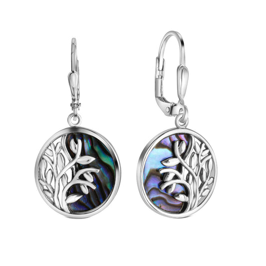 925 sterling silver rhodium plated abalone