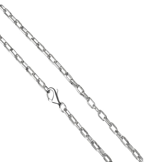 925/- Sterling silver white link chain 45 cm