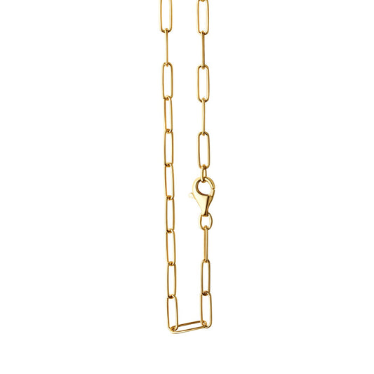 925/- sterling silver gold plated link chain shiny 50 cm