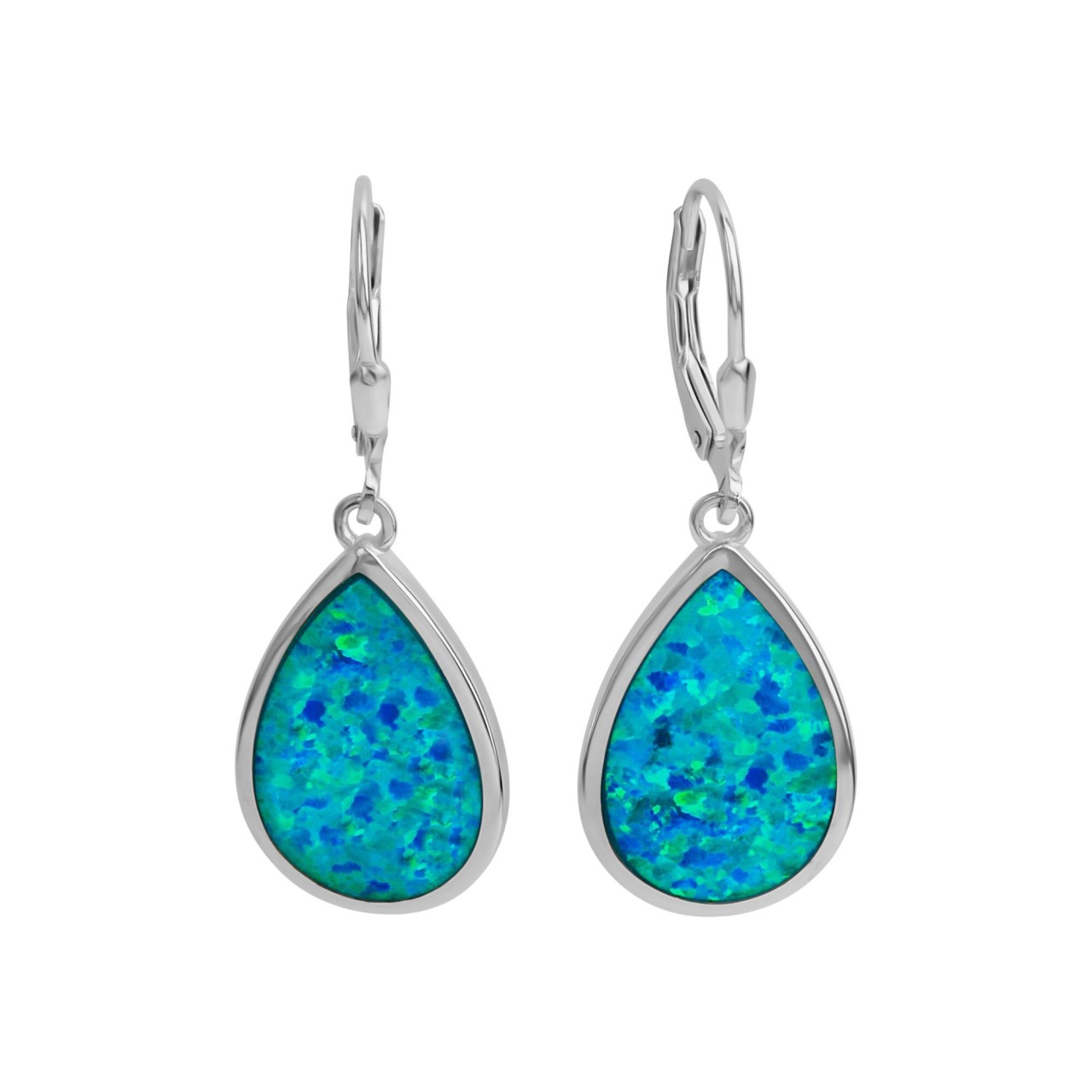 925/- Sterling silver synthetic opal blue