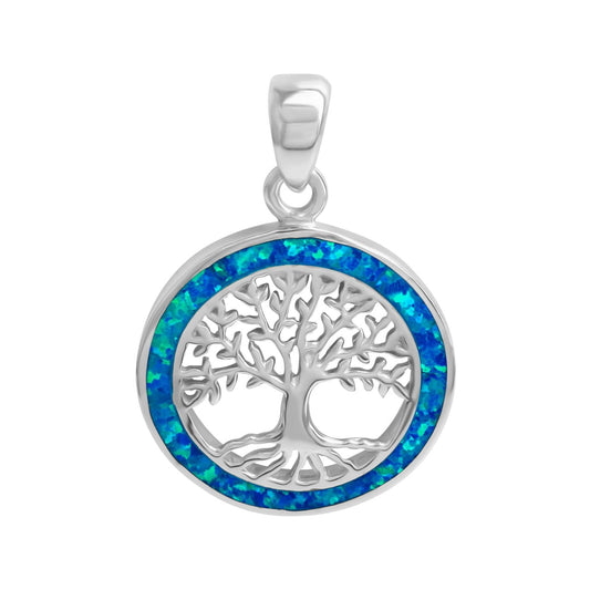 925/- Sterling silver rhodium-plated synthetic opal blue