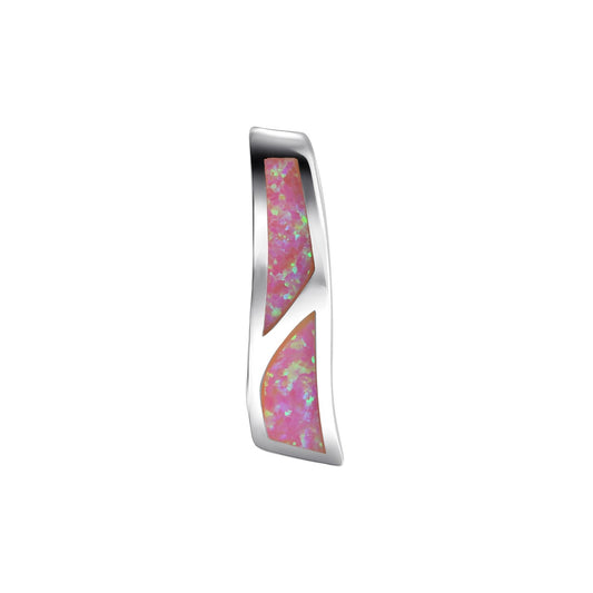 925 sterling silver rhodium-plated synthetic opal pink