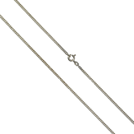 925/-Sterling silver curb chain diamond rhodium plated 70 cm