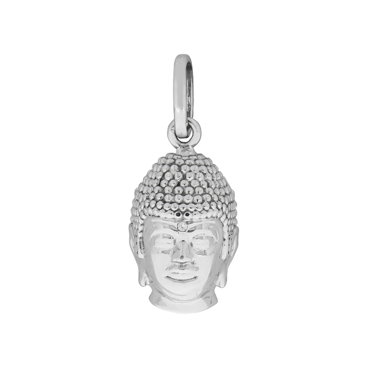 Anhänger 925/- Sterling Silber rhodiniert Buddah-Kopf Zirkonia