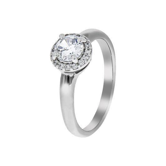 RIng 925/- Sterling Silber rhodiniert Zirkonia