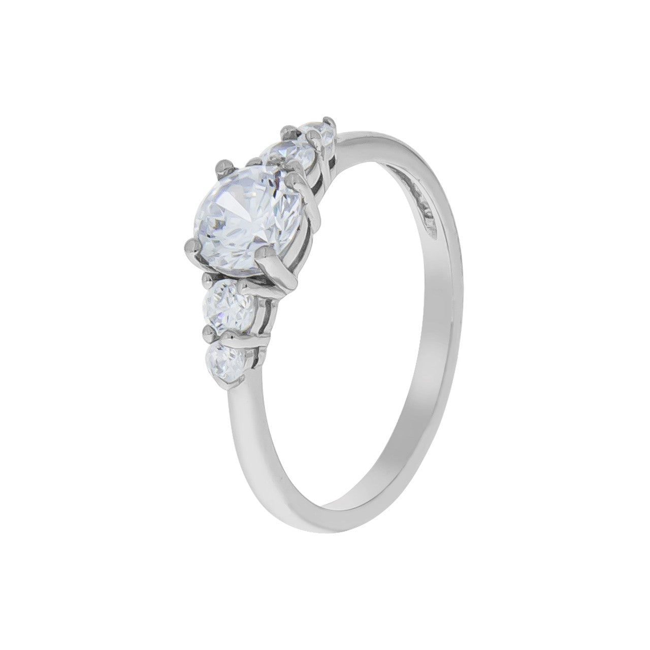 Ring 925/- Sterling Silber rhodiniert Zirkonia