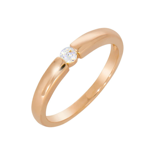 925/- Sterling silver red gold plated 1 zirconia