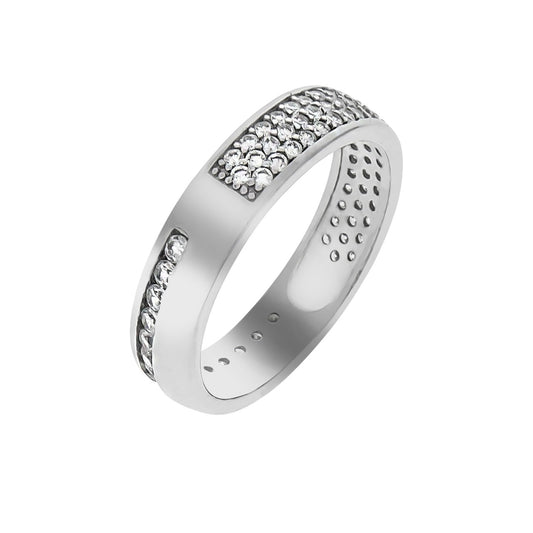 Ring 925/- Sterling Silber rhodiniert Zirkonia