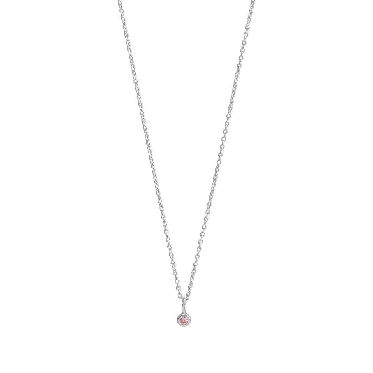 925/- Sterling silver rhodium-plated zirconia pink