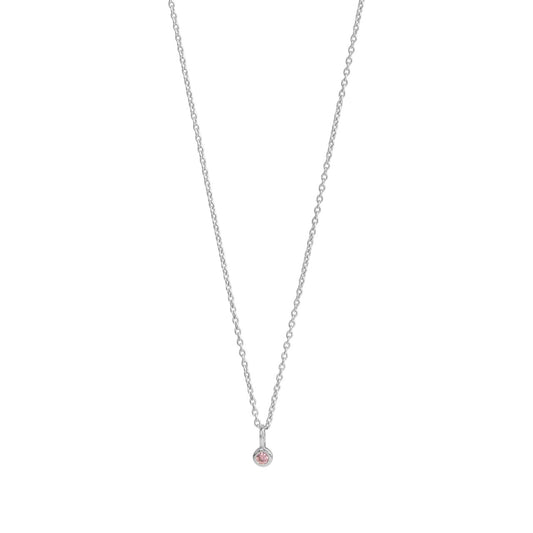 925/- Sterling silver rhodium-plated zirconia pink