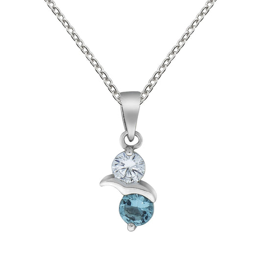 925/- Sterling silver rhodium plated with zirconia and glass stone