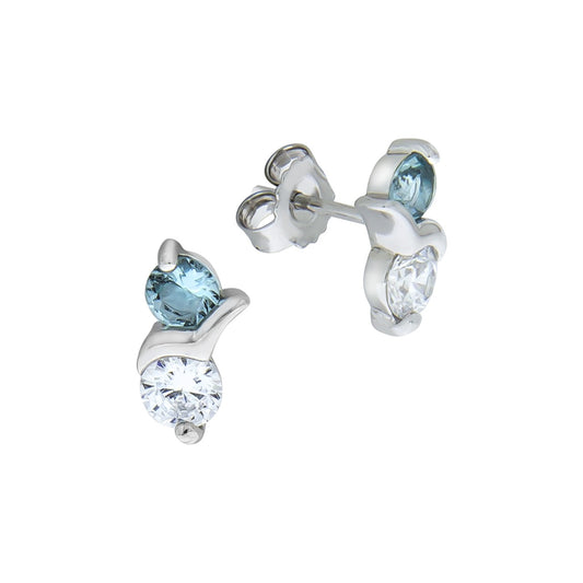 925/- Sterling silver rhodium plated zirconia and crystal