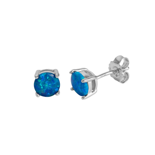 925/- Sterling silver rhodium-plated synthetic opal light blue