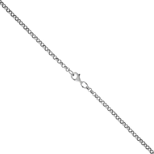 925/- Sterling silver rhodium plated pea chain 50 cm long