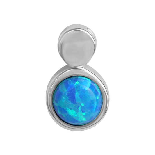 925/- Sterling silver rhodium plated imit. Opal blue