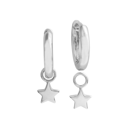 925/- Sterling silver rhodium plated with star hanger