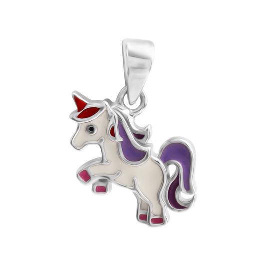 925/- Sterling silver rhodium plated unicorn