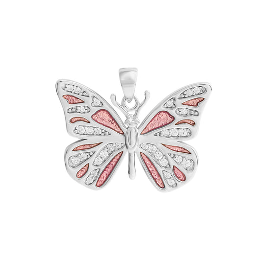 925/- Sterling silver rhodium plated butterfly