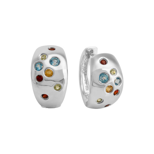 925/- Sterling silver rhodium plated colored stones