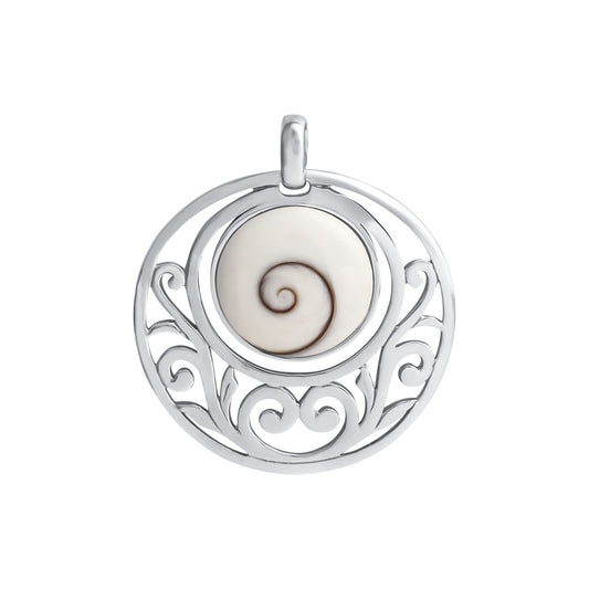 925/- Sterling silver rhodium plated with white shell