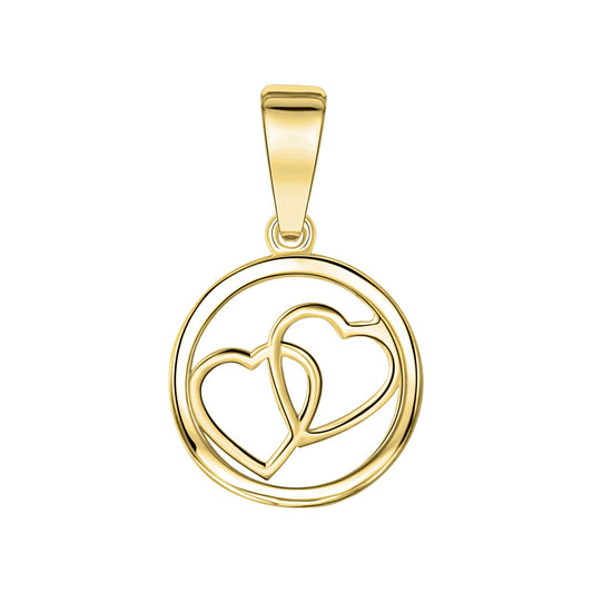 Pendant 375/- yellow gold shiny heart