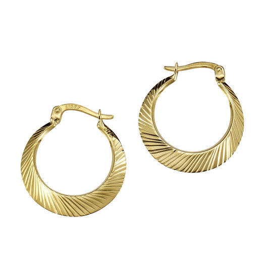 Hoop earrings 333 gold diamond-coated 20mm