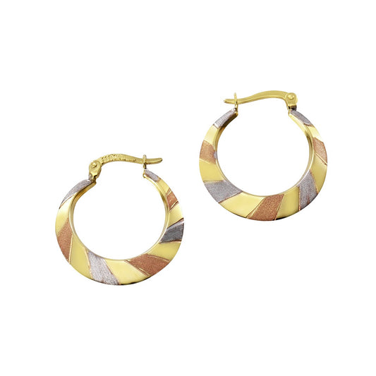 Hoop earrings 333/- yellow gold 2.5cm matt/shiny