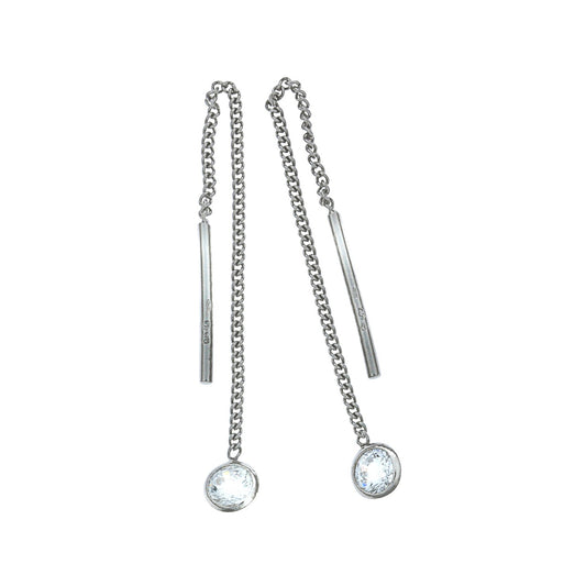 Durchzieh-Ohrringe 925/- Sterling Silber ZIrkonia