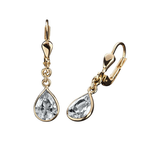 Earrings 333 gold zirconia white